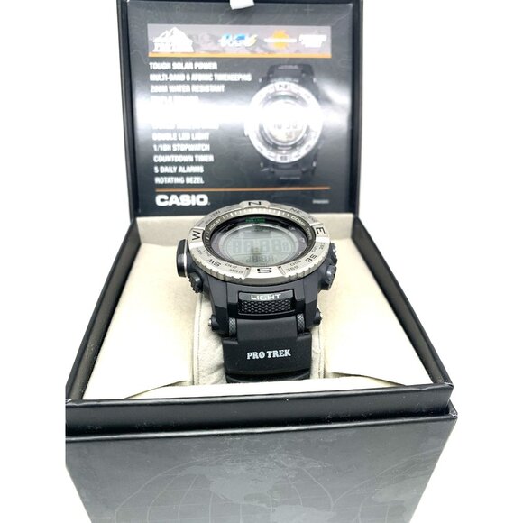 Casio Pro Trek Men's Watch PRW-3500 Solar Triple Sensor Digital Black Resin 3414 - Picture 3 of 15